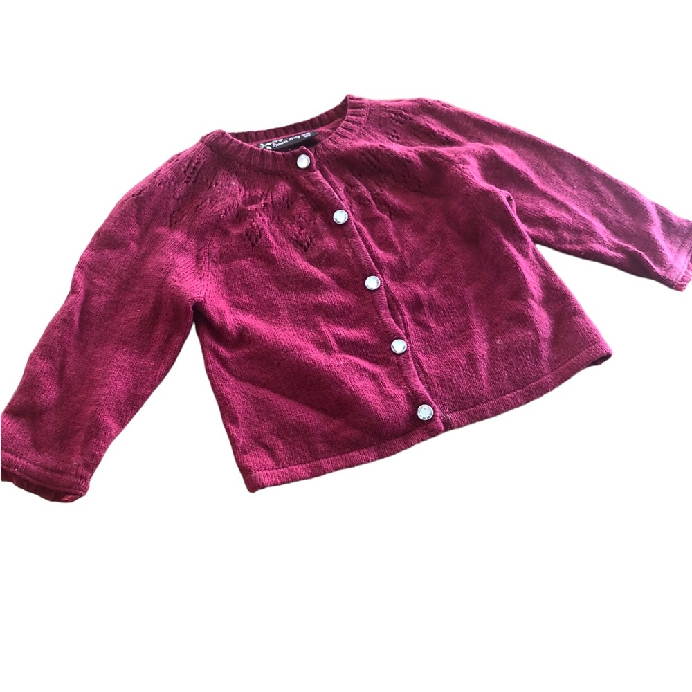 EUC 18 m Sweet Ivy Valentines Red Piquet Cardigan Sweater